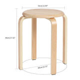 IBUYKE Chaise Salle à Manger/Tabourets de Bar Empilables en Bois Massif Sièges Lisses pour Salon, Cuisine, Bistrot pour Salon, Cuisine, Bistrot Bois Naturel 40x33x44cm RF-752
