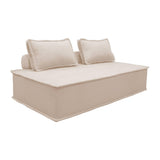 sweeek - Chauffeuse 2 Places pour canapé modulable Tissu capitonné crème