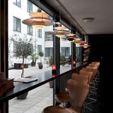 E27 Nordique Designer Danois Art Lustre,Ajustement Facile Multicouches Tête Unique Lustre,Moderne Restaurant Bar Cafe Pendant Light,Chambre Chevet,Simple Macaron Aluminium Lustre-Gradient violet 40cm