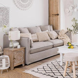 Atmosphera Créateur d'intérieur - Canapé Lin 3 Places Odilon 210cm Beige