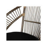 Tousmesmeubles Fauteuil Arrondi Rotin Gris/Métal - MAÏNA - L 71 x l 61 x H 87 cm - Neuf