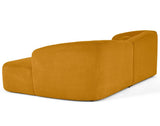 Lisa Design - Charles - canapé Droit 4 Places avec Double méridienne - Assise Profonde - en Velours texturé, Jaune