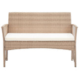 vidaXL Salon de Jardin 4 pcs avec Coussins Mobilier de Jardin Meubles d'Extérieur Mobilier de Patio Mobilier de Terrasse Résine Tressée Beige
