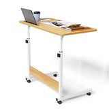 Rcynview 80 x 40 cm - Bureau pour ordinateur portable - Réglable en hauteur - Avec roulettes pivotantes - Pour chambre à coucher, bureau, lit, canapé, marron