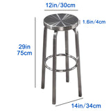Tabouret de Bar sans Dossier en Acier Inoxydable, Tabouret à Hauteur de comptoir, qualité Commerciale, Finition en Acier Inoxydable, Hauteur du siège 65 cm / 75 cm,Utilisation intérieure à l'extérie