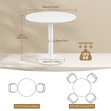 buybyroom Table Ronde Salle Manger Table a Manger Ronde Blanche für Küche, Esszimmer, Wohnzimmer und Büro für 2-4, 80cm, Blanc