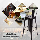 FDW Lot de 2 tabourets de Bar empilables en métal à Hauteur réglable de 76,2 cm, chaises de Cuisine, de terrasse, de Salle à Manger, tabourets de Bar Style Tolix, Noir