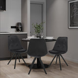 WOLTU Lot de 4 Chaises de Salle à Manger Chaises de Cuisine en Velours,Chaises de Relax Nouveau Design Noir BH196sz-4