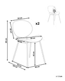 Beliani Lot de 2 Chaises de Salle à Manger Design Rétro sans Accoudoirs en Polyester Noir et Blanc Luana