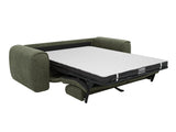 Vente-unique - Canapé 3 Places Convertible Express en Tissu texturé Vert Kaki - Matelas 16 cm mémoire de Forme POGNIA