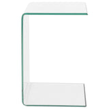 Beliani Table d'Appoint de Chevet en Verre Transparent Design Ultra Moderne Tendance pour Salon ou Chambre Contemporaine