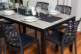 SIEDITI FUORI E DENTRO Chaises en résine avec Fibre de Verre empilables pour intérieur/Cuisine/Salle à Manger et extérieur/Jardin Anna (4 Chaises, Noir)