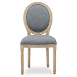 INTENSE DECO Lot de 2 chaises médaillon Louis XVI Tissu Gris