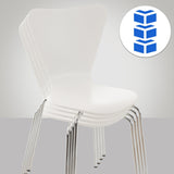 CLP Chaise Empilable Calisto en Bois - Assise Ergonomique - Chaise de Salle d'Attente en Bois Chaise, Hauteur Assise 45 cm -Couleurs au Choix:, Couleur:Blanc