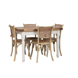 Biscottini Chaise Assise en rotin, Bois, Beige, L45,5XPR42,5XH89,5