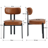 Ya-Home Chaises de Salle à Manger à la Mode Lot de 2 Chaises Salle Manger en Cuir PU avec Pied Métal, Chaise de Cuisine Confortable, Marron