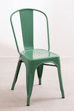 SKLUM Lot de 4 Chaises Empilables LIX Vert Choux Salle à Manger Cuisine Style Industriel Finition Gloss