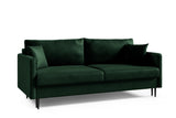 LIKMA Canapé 3 Places Mara 209 cm avec Fonction Lit et Coffre de Rangement, Canapé-Lit en Velours Vert Bouteille Fresh 13, Sofa Convertible Moderne, Couchage d'Appoint, Banquette