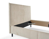 Best Mobilier - Cadre de Lit 160X200 cm Botticelli en Velours Côtelé Beige - Chambre Adulte