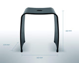 Libaro Tabouret de Douche Mérano en Acrylique Noir – Siège de Bain antidérapant au Design Moderne – Capacité maximale 180 kg – Chaise de Douche, Banc de Salle de Bain, siège de Bain