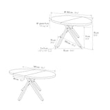 PAZZO DESIGN Table ronde extensible Nada, table de salon, table de cuisine, pieds croisés noirs, fabriquée en Italie, chêne rustique, 100 x 75 cm - id_2220