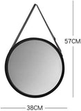 Daoyuan Miroir Mural Miroir de Salle de Bain Rond décoratif Suspendu Miroir Noir élégant et élégant Miroir de Maquillage Nordique
