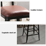 Chaise de Bar, Tabouret Haut, Chaise de Salle à Manger de café, Chaise de Bar rétro, Hauteur d'assise Noire 75 cm