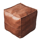 Baoblaze Housse de Pouf Marocain Non Rembourrée - Couverture de Pouf en Cuir PU Imperméable, pour Rangement et Déco Salon, Style Bohème, Siège de Sol et Repose-Pieds pour Chambre