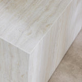 Alice's Garden sweeek - Lot de 2 Tables Basses Effet marbre Blanc cassé Paros. L 58 x l 58 x H 40cm / L 50 x l 50 x H 33cm