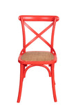 Biscottini Chaise de salle à manger en bois massif Vintage - Chaises de cuisine et salon en rotin Thonet - Chaises intérieures et extérieures rembourrées - Chaise en peluche Rustica Cross