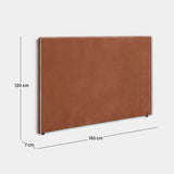 KLAST Tête de Lit Line, Polyester, Mousse Polyuréthane, Contreplaqué, Terracotta, Style Contemporain, Rembourré, 120 x 165 cm