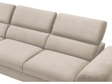 Vente-Unique - Canapé d'angle Gauche Convertible en Velours Beige SEPINA
