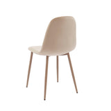 BAÏTA - Lot de 4 chaises Lena Velours Beige Pieds métal Beige