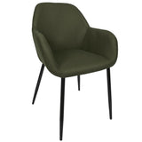 Lot de 2 fauteuils de table en tissu texturé maille 3D kaki - ELECTRON