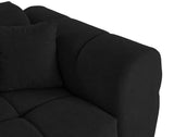 Lisa Design - Ray - canapé Droit 3 Places en Tissu texturé, Noir