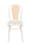 Biscottini Chaise cuisine vintage en bois de frêne 43x47x88 cm - Chaise de salle à manger blanche - Chaises de cuisine - Chaises de salle à manger en bois et paille de Vienne - Chaises de salon