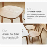 FBNMG Lot de 4 Chaises de Salle à Manger en Bois Massif, Chaise de Cuisine Rustique avec Dossier, Chaise Détente Antidérapante avec Pieds Bois pour Chambre Studio Restaurant(4 PCS, Color A)