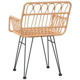 vidaXL Chaises de Jardin 2 pcs et accoudoir 56x64x80 cm Résine tressée, Chaise à dîner, siège de Salle à Manger, Chaise de Patio