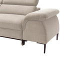 Vente-Unique - Canapé d'angle Gauche Convertible en Velours Beige SEPINA