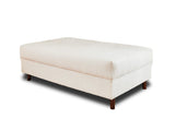 Lisa Design - Rune - canapé d'angle Droit - 4 Places - avec Pouf d'appoint - en Tissu Bouclette - Blanc