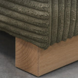 HOMIFAB Canapé Convertible 3 Places en Velours côtelé Vert Kaki avec Coffre de Rangement - Robin 219x104x78cm