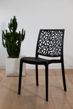 SIEDITI FUORI E DENTRO Chaises en résine avec Fibre de Verre empilables pour intérieur/Cuisine/Salle à Manger et extérieur/Jardin Anna (4 Chaises, Noir)