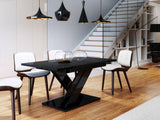 Bestmobilier - Table À Manger Buriti Rectangulaire en Bois Noir Laqué - Salle à Manger