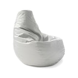 Talamo Italia - Pouf Annachiara, Pouf en cuir écologique, 100% Made in Italy, Blanc, 70x70h110 cm
