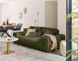 Lisa Design - Canapé Garance en Velours Côtelé - Sofa Vert 3 Places - Salon