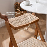 Mgchowue Lot de 2 Chaise Pliante en Rotin, Rétro Dossier Chaise de Loisirs en Bois Massif, Simple Chaise de Salle À Manger pour Salle À Manger Salon Jardin (Color : 1pcs)