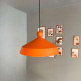 bamyum Lema Suspension Luminaire Industriel 37,5 cm en Bois et Métal, Suspension Luminaire Vintage, Lustre Cuisine, Lampe Suspendue Table à Manger Salon Salle à Manger, Orange