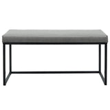 HOME DECO FACTORY HD6834 Banc Giulia Velours Cotele, Metal-Fer Textile-Polyester Rembourrage-PU, Gris Souris, 100 x 39 x 49 cm