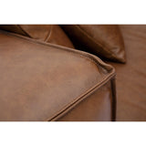 Miliboo Canapé Vintage 3 Places Cuir Marron et Bois Noir Cobain