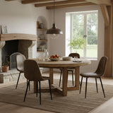 Homy CASA – Lot de 4 chaises de Salle à Manger Douces avec Dossier et Pieds en métal Massif pour Salon, Maison, Marron